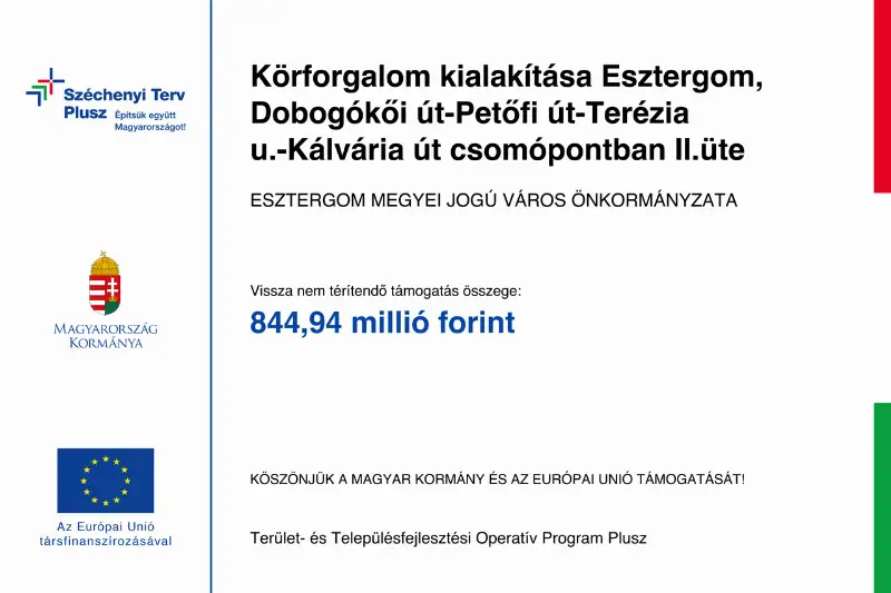 Körforgalom kialakítása Esztergomban, a Dobogókői út - Petőfi S. út - Terézia utca - Kálvária út csomópontjában II. ütem