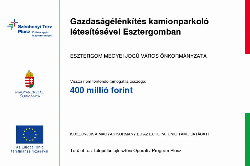 Gazdaságélénkítés kamionparkoló létesítésével Esztergomban