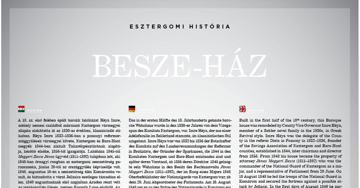 1. Besze János lakóháza (Széchenyi tér 10.)